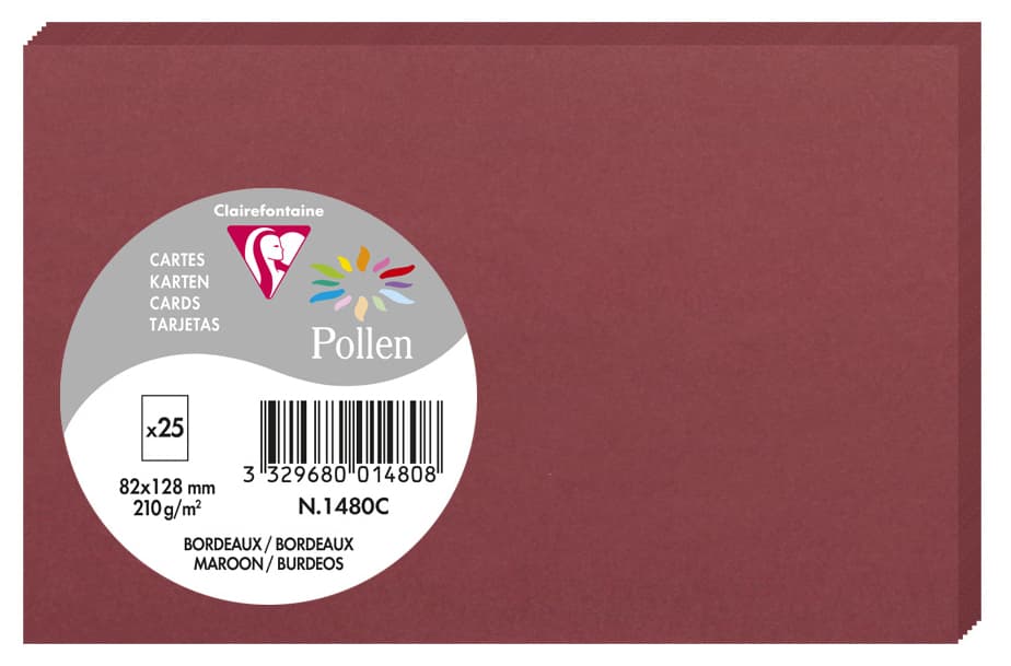 Pollen By Clairefontaine Briefkarte 82 X 128 Mm, Bordeaux