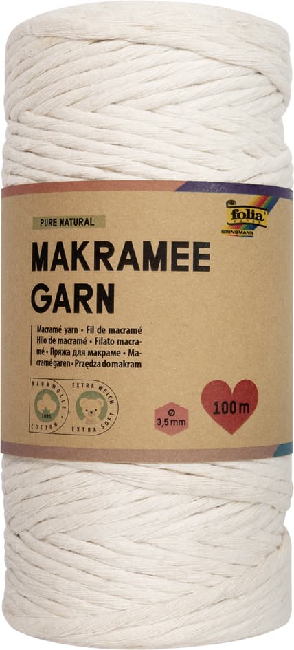 Folia Makramee-Garn Pure Natural, Länge: 100 M