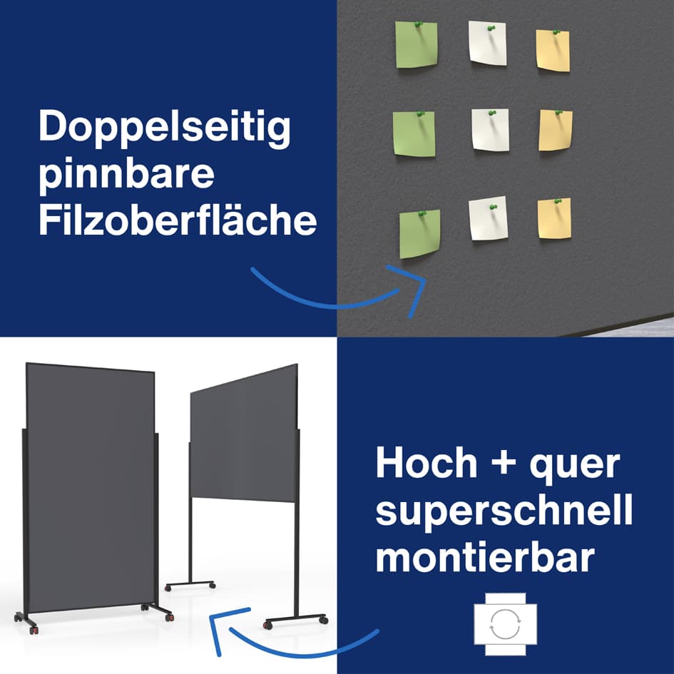 Magnetoplan Design-Moderationstafel Variopin, Rot