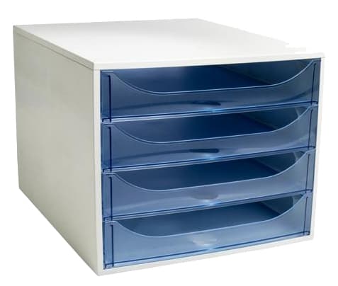 Exacompta Schubladenbox Ecobox, 4 Schübe, Eisblau