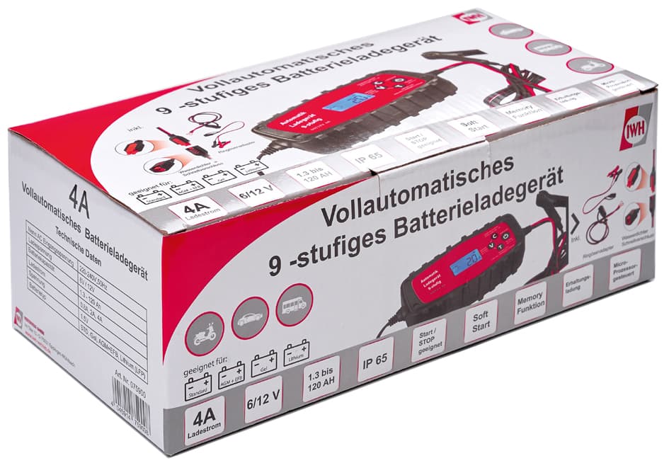 Iwh Kfz-Batterieladegerät 6,5a, 6/12v, Vollautomatisch