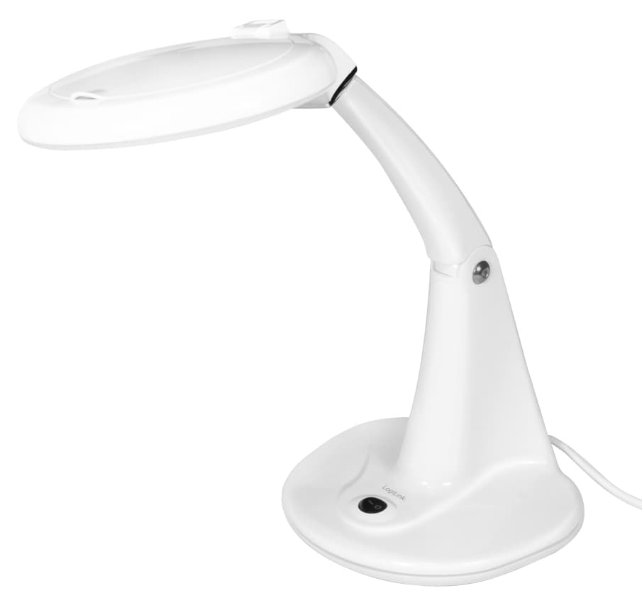 Logilink Led-Lupenleuchte, Mit 2 Linsen, Weiß