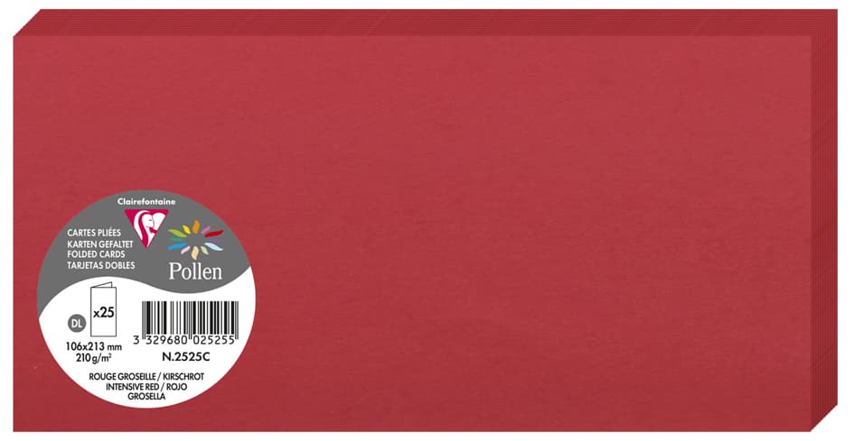 Pollen By Clairefontaine Doppelkarte Dl, Kirschrot