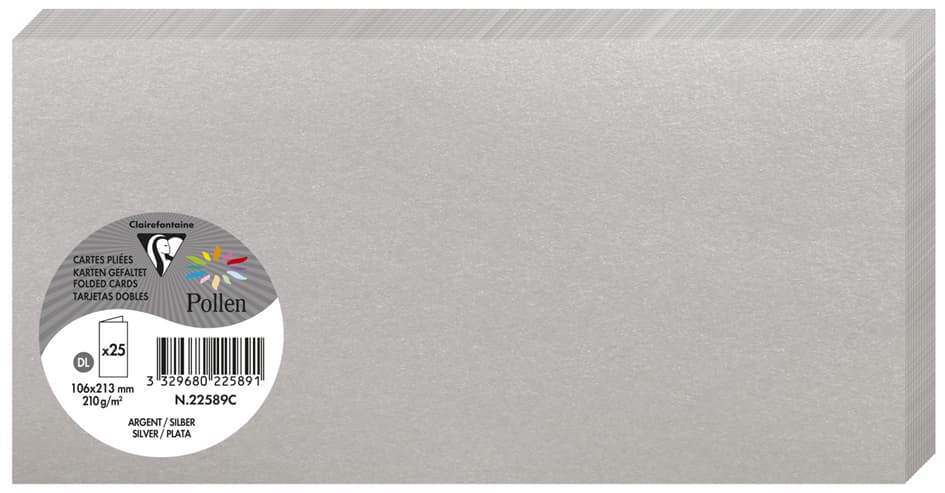 Pollen By Clairefontaine Doppelkarte Dl, Silber