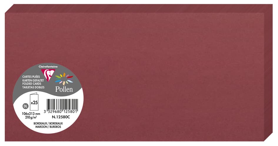 Pollen By Clairefontaine Doppelkarte Dl, Bordeaux