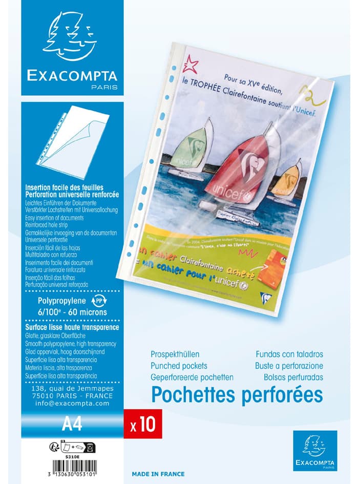 Exacompta Prospekthülle Din A4, Pp, Transparent