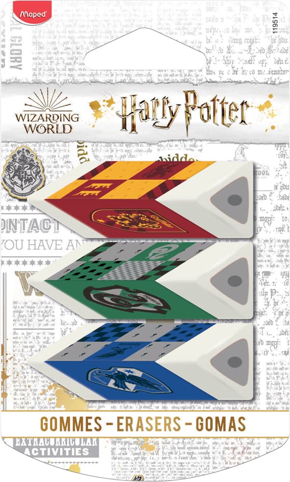Maped Kunststoff-Radierer Pyramide Harry Potter, 3er Blister