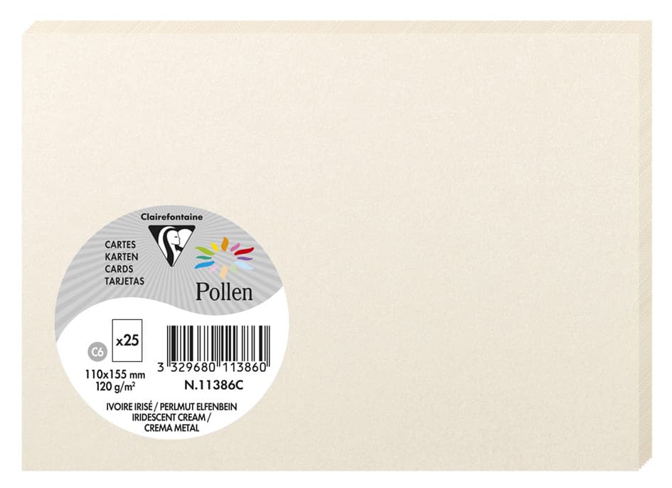 Pollen By Clairefontaine Karte C6, Perlmutt-Elfenbein