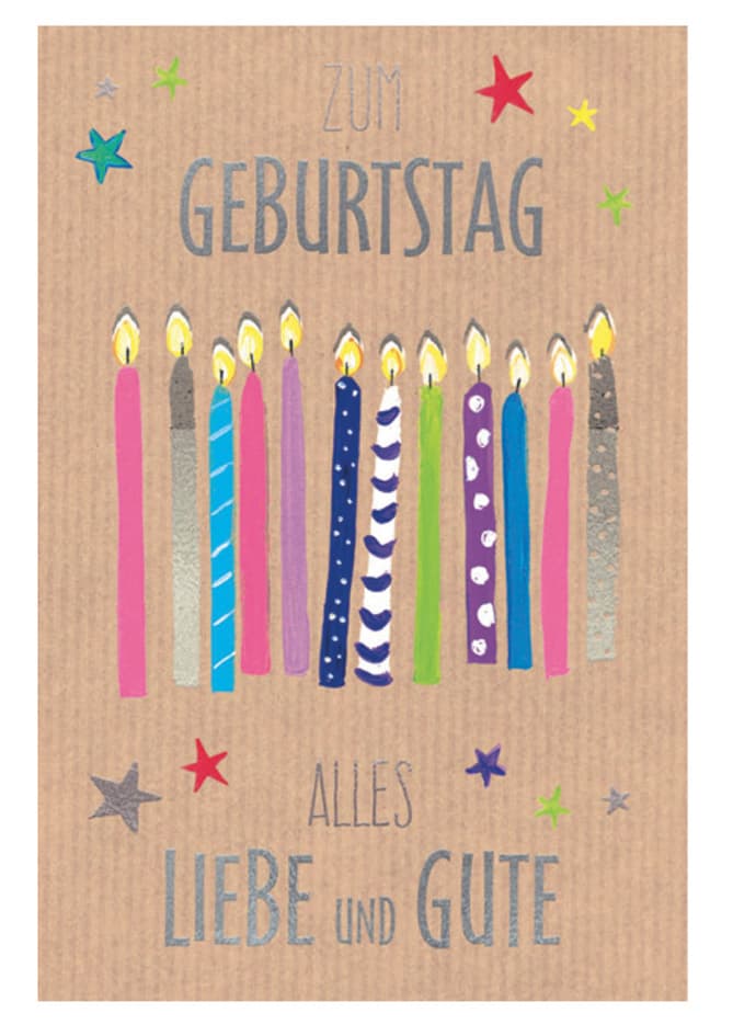 Susy Card Mini-Grußkarte , Kerzen,