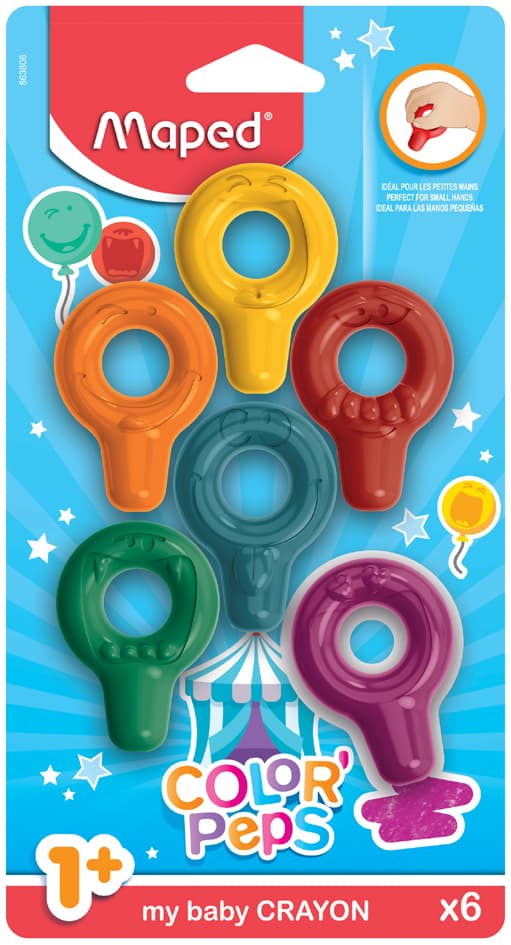 Maped My Baby Wachsmalring Color, Peps, 6er Blisterkarte