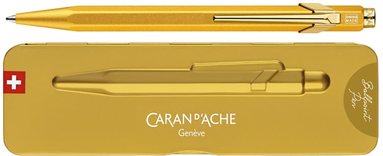 Caran D, Ache Druckkugelschreiber 849 Goldbar, Gold