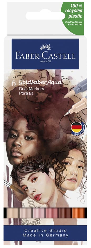 Faber-Castell Aquarellmarker Goldfaber, 6er Etui Portrait