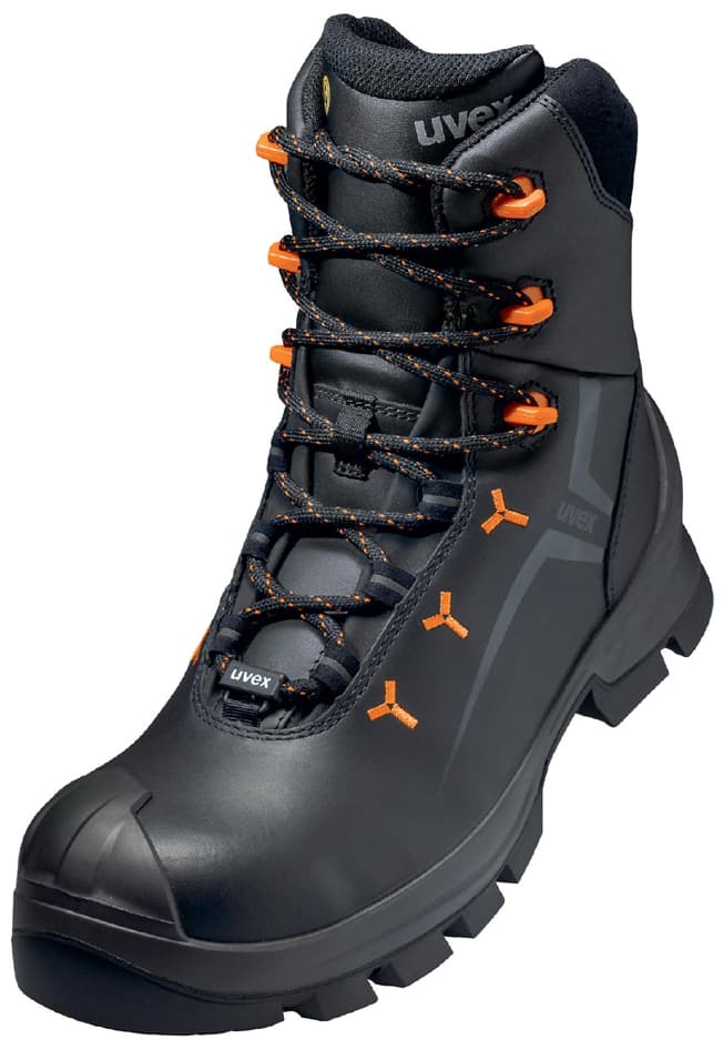 Uvex 2 Vibram Winterschnürstiefel S3, Schwarz/Orange, Gr. 36