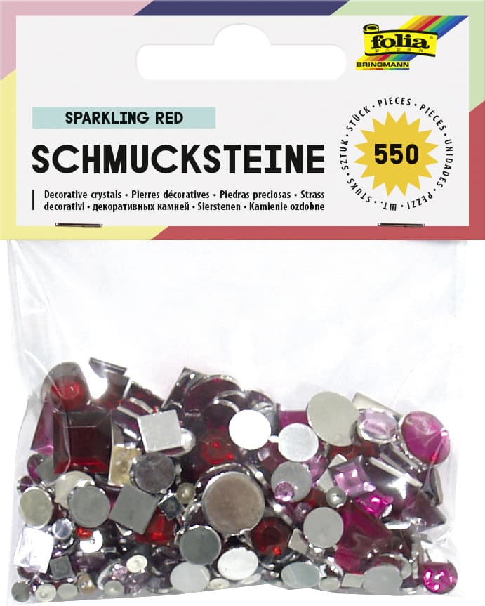 Folia Schmucksteine , Sparkling Red, , Acryl