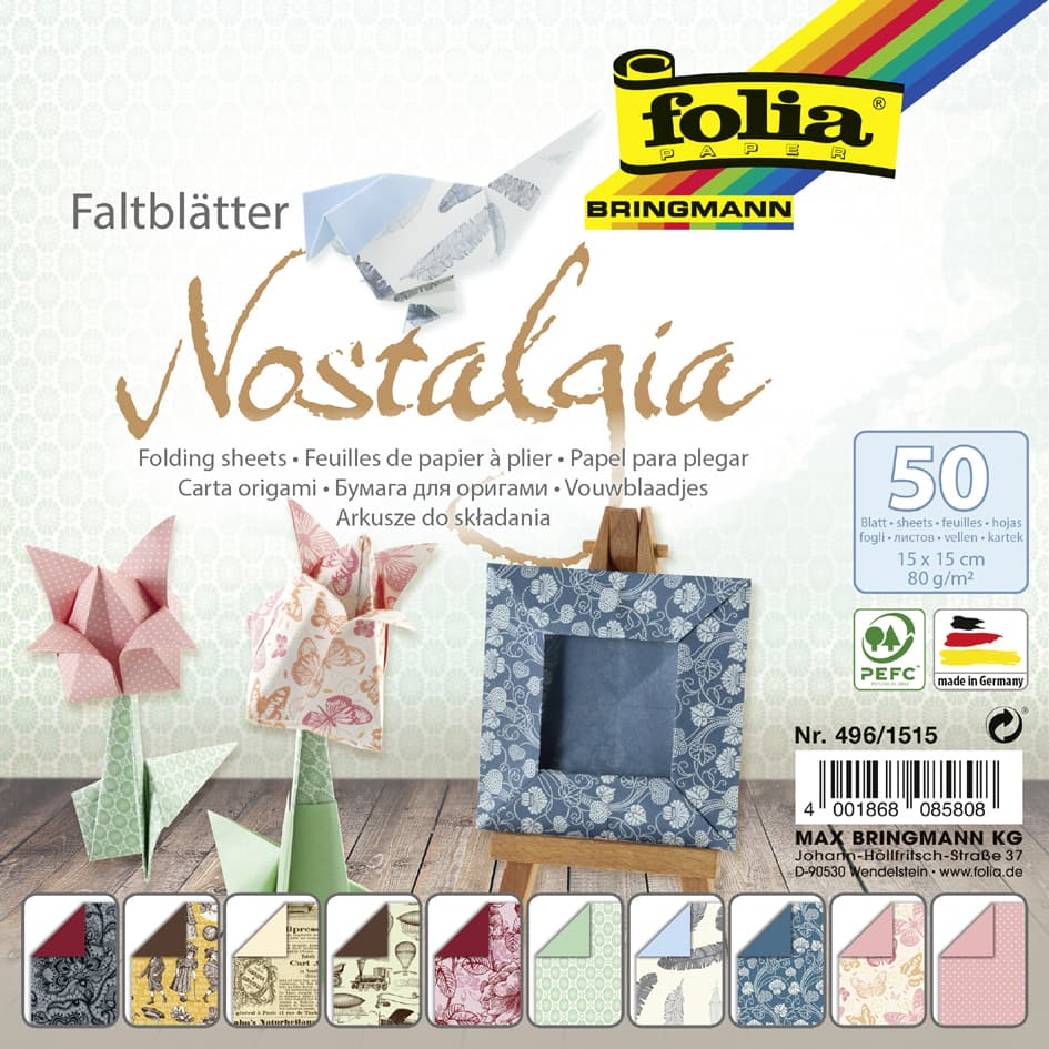 Folia Faltblätter , Nostalgia, , 150 X 150 Mm, 50 Blatt