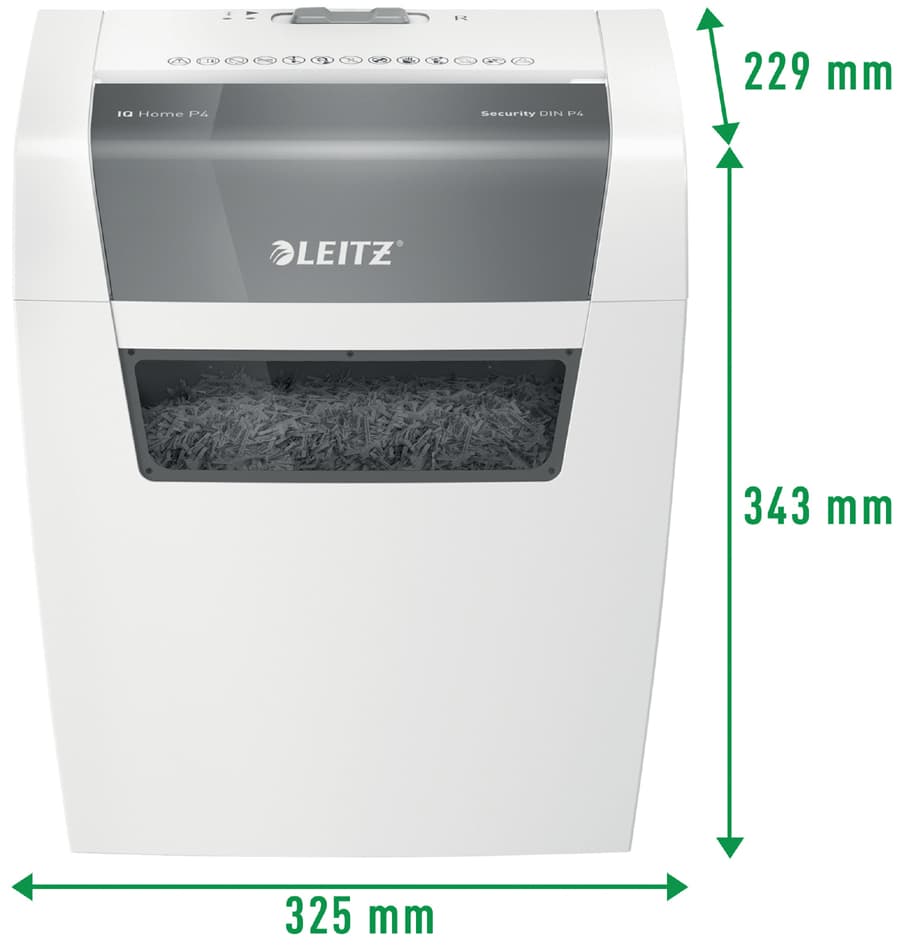 Leitz Aktenvernichter Iq Home, 4 X 28 Mm Partikel, Weiß