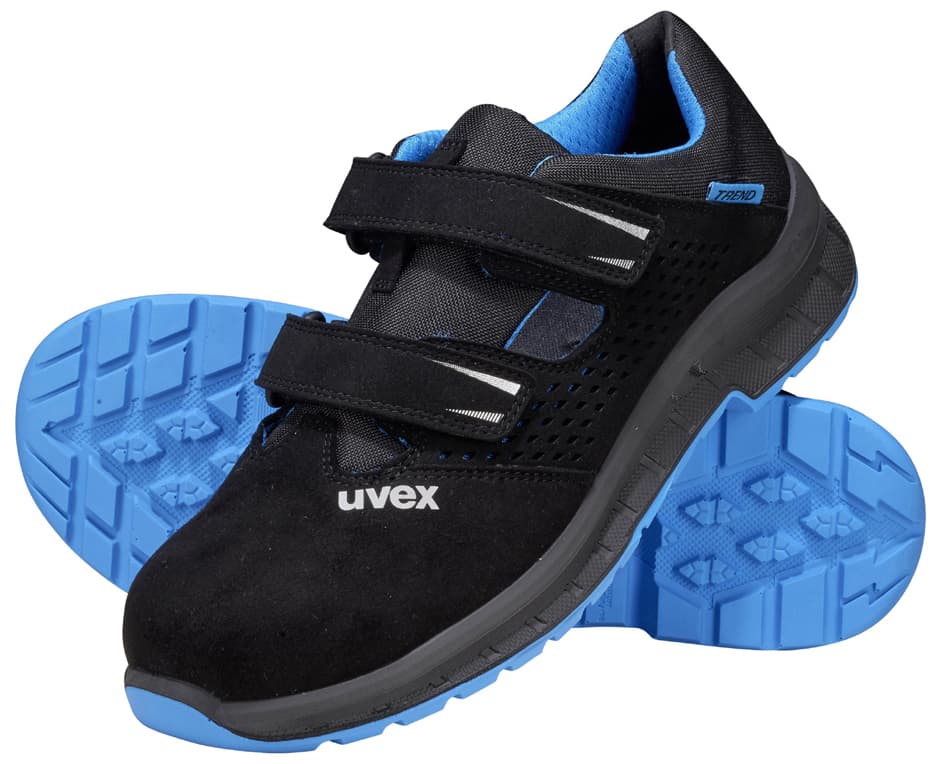 Uvex 2 Trend Sicherheits-Sandale S1p, Schwarz/Blau, Gr. 48