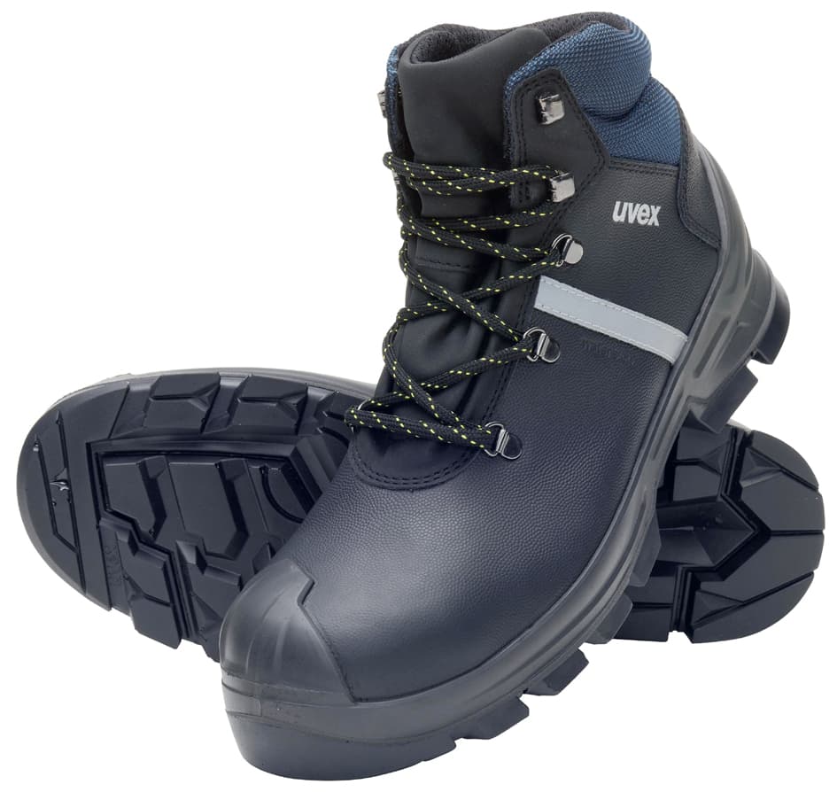 Uvex 2 Construction Schnürstiefel S3, Schwarz/Blau, Gr. 38