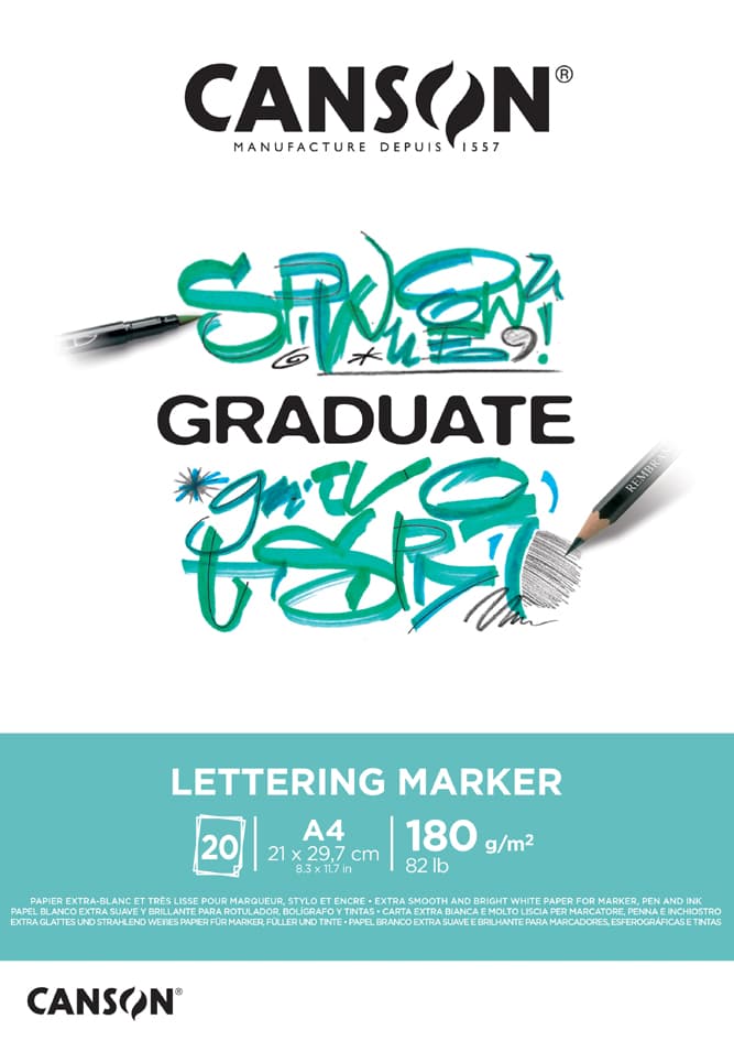 Canson Studienblock Graduate Lettering Marker, Din A4