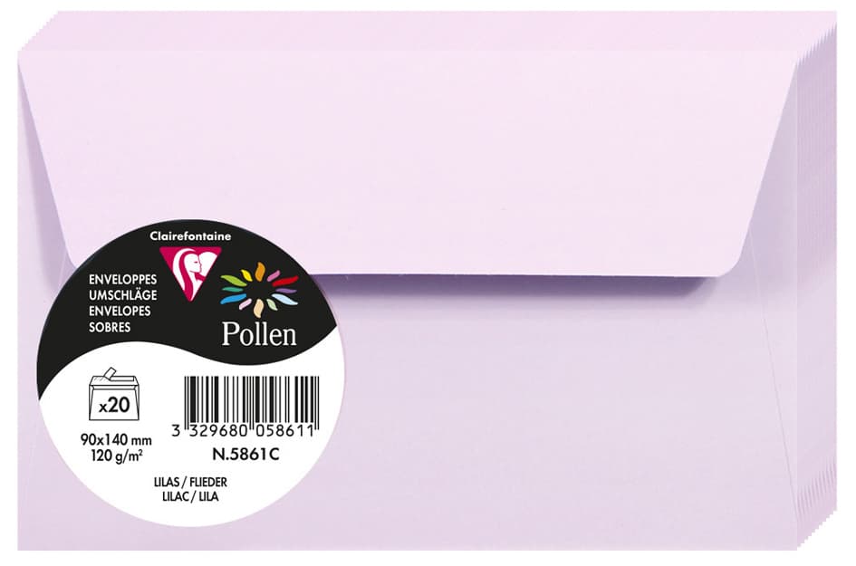 Pollen By Clairefontaine Briefumschlag 90x140 Mm, Flieder