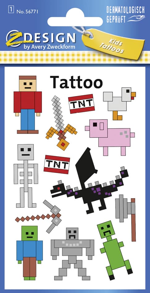 Avery Zweckform Zdesign Kids Tattoos , Pixel,
