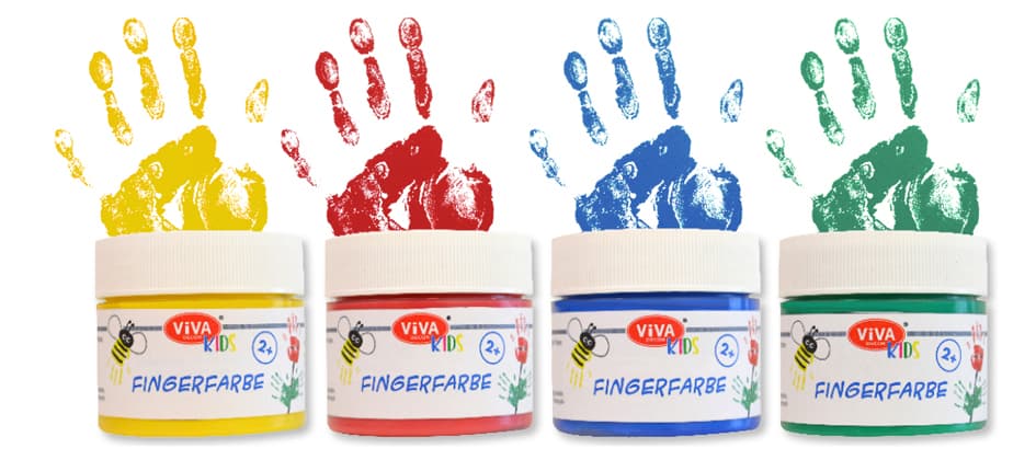 Viva Decor Fingerfarbe , Viva Kids, , 4er-Set Basic