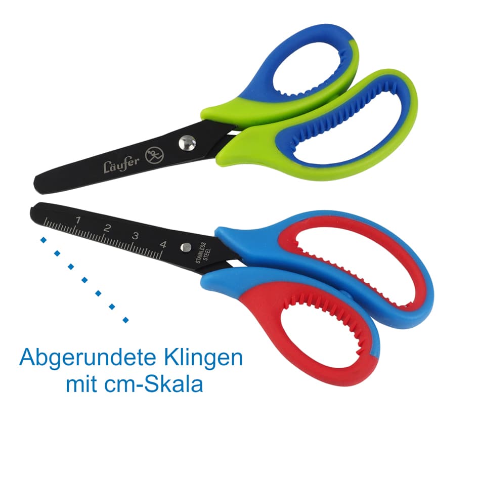 Läufer Ergonomische Bastelschere, Länge: 130 Mm, Grün/Blau