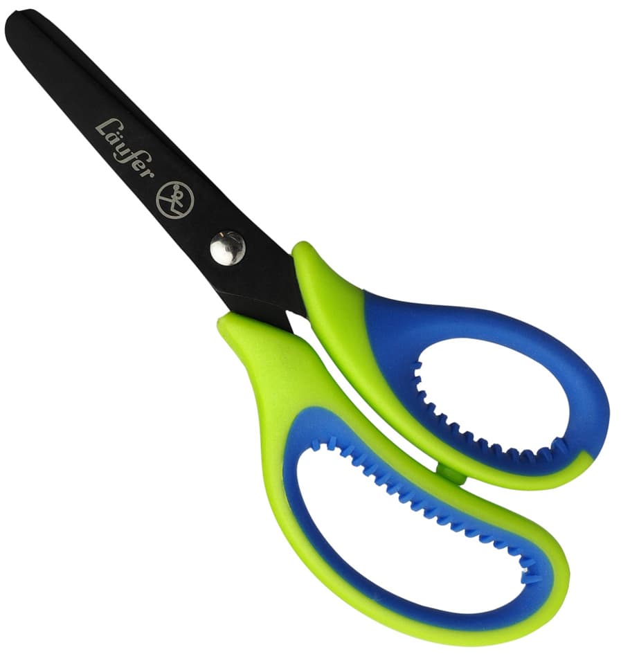 Läufer Ergonomische Bastelschere, Länge: 130 Mm, Blau/Rot