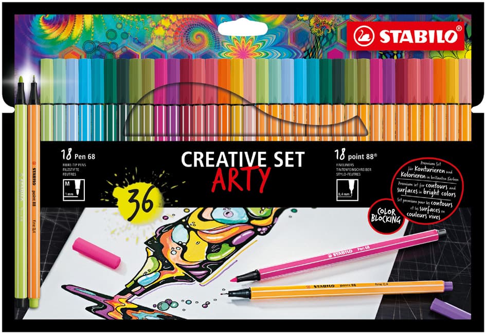 Stabilo Point 88 / Pen 68 Kreativ-Set Arty, 36er Kartonetui