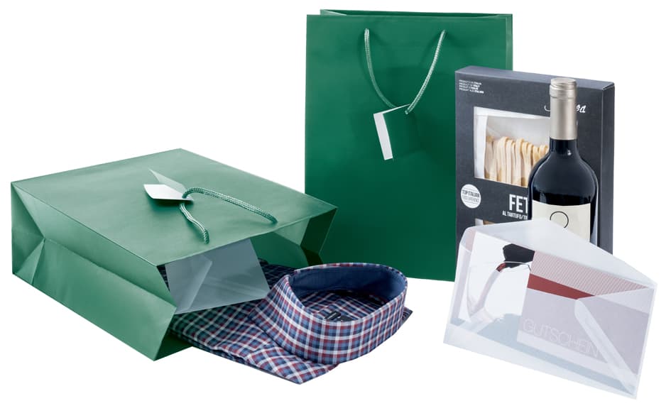 Sigel Geschenktüte, Mit Mattlack, Größe: S, Opalgrün