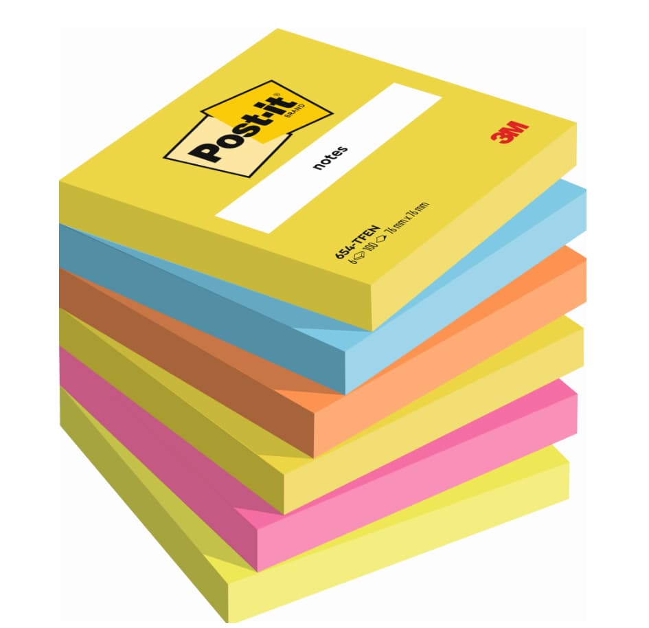 Post-It Haftnotizen Notes, 76 X 76 Mm, Energetic Collection