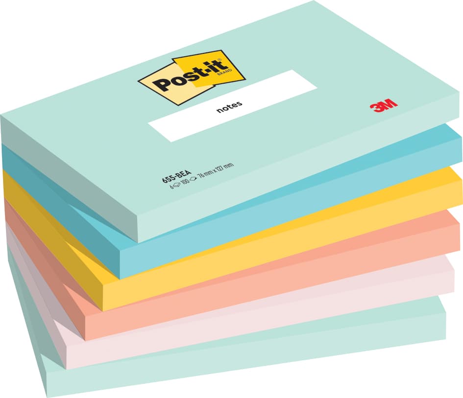 Post-It Haftnotizen Notes, 127 X 76 Mm, Beachside Collection