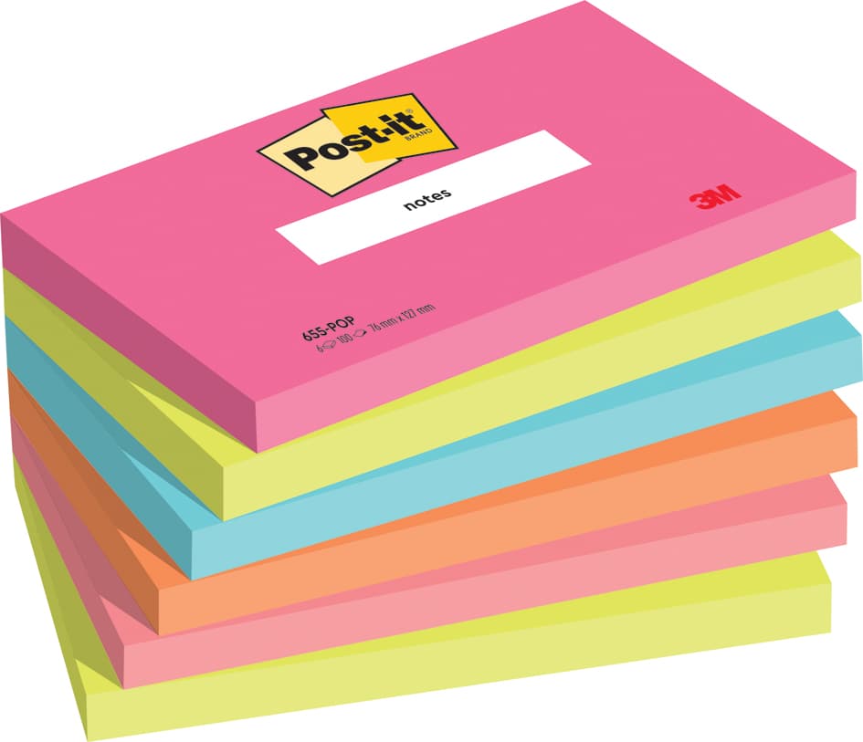 Post-It Haftnotizen Notes, 127 X 76 Mm, Poptimistic