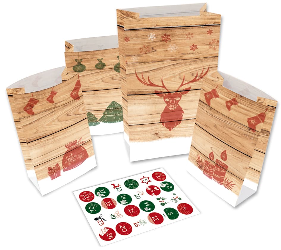 Roth Adventskalender 24 Adventstütchen , Hygge-Style,