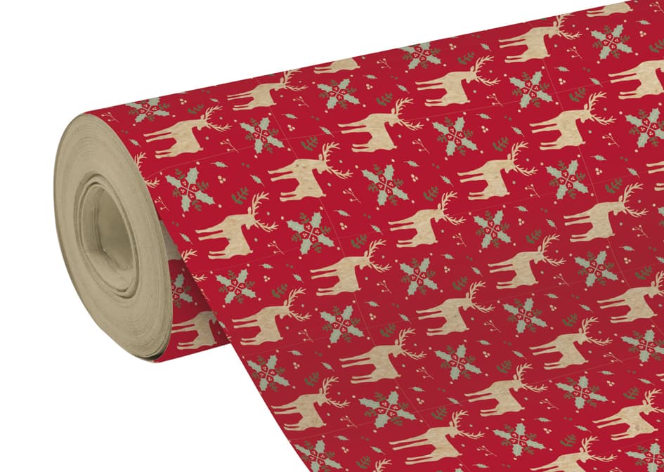 Clairefontaine Weihnachts-Geschenkpapier , Rentiere,
