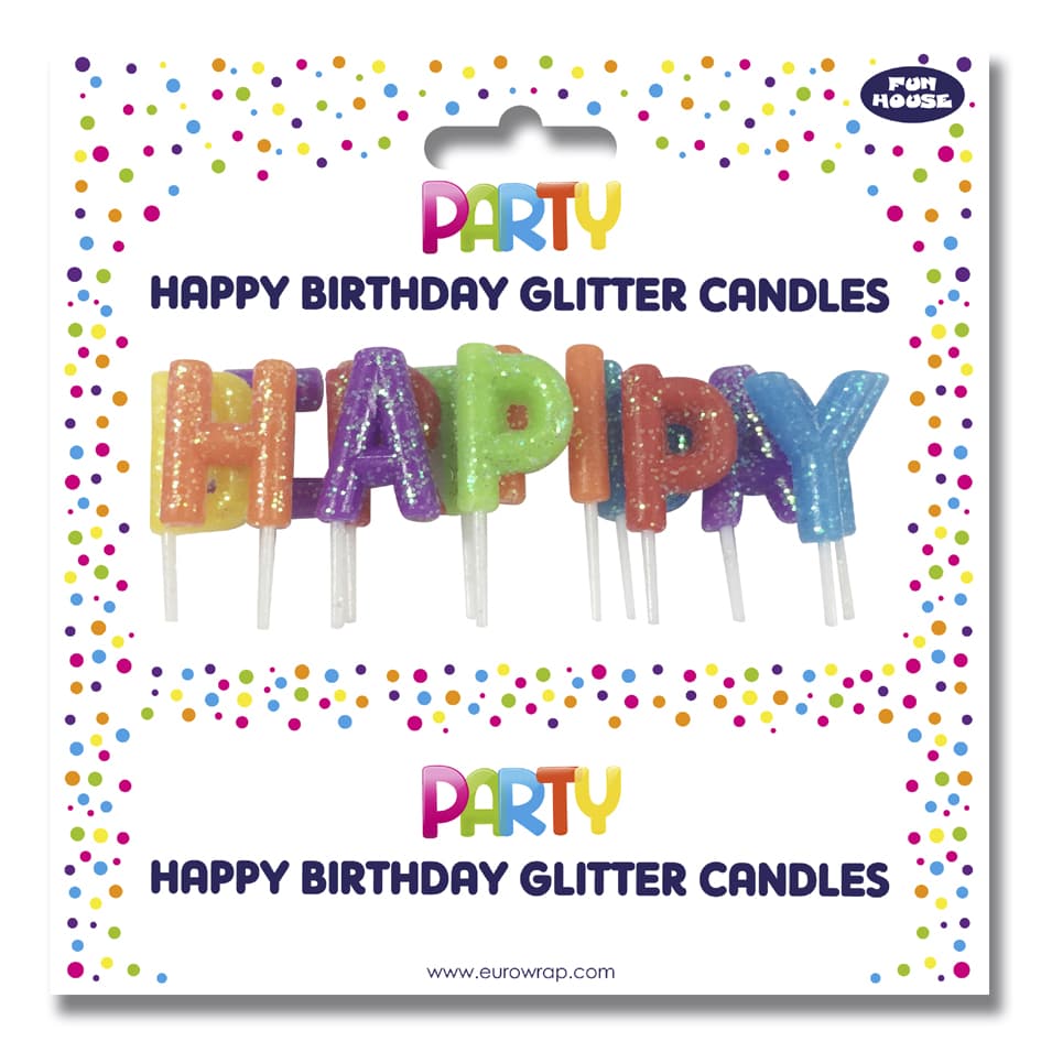 Clairefontaine Kuchenkerzen-Set , Happy Birthday, , Farbig