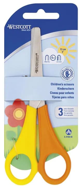 Westcott Bastelschere Kids, Rund, 130 Mm, Gelb/Orange