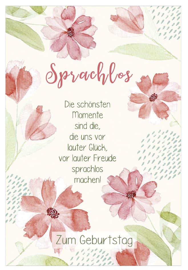 Susy Card Geburtstagskarte Lyrics , Sprachlos,