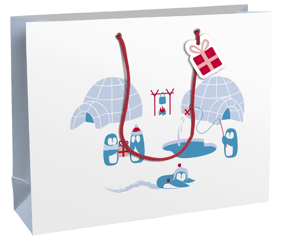 Clairefontaine Weihnachts-Geschenktüte , Pinguine, , Groß
