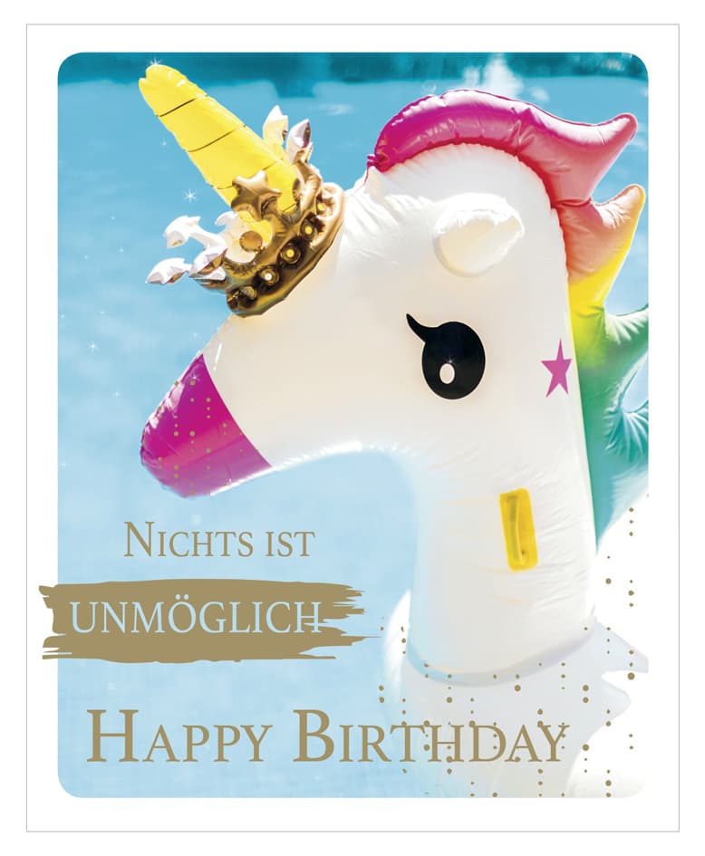 Susy Card Geburtstagskarte Snapshot , Einhorn,