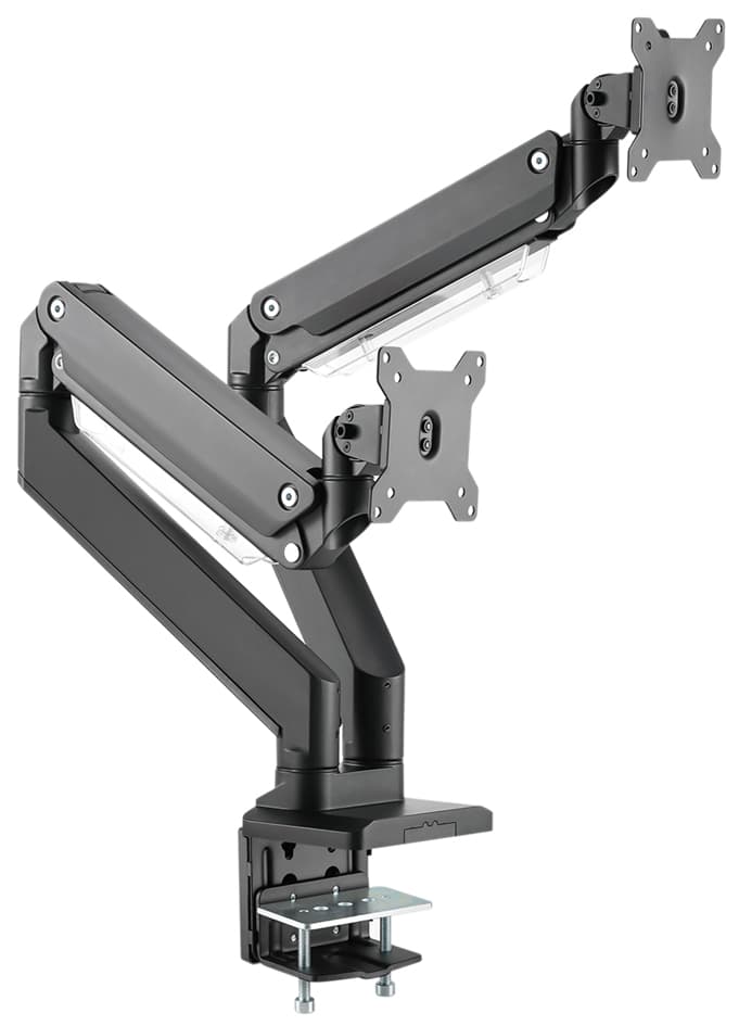 Digitus Universal Dual-Monitorarm, Klemmbefestigung, Schwarz