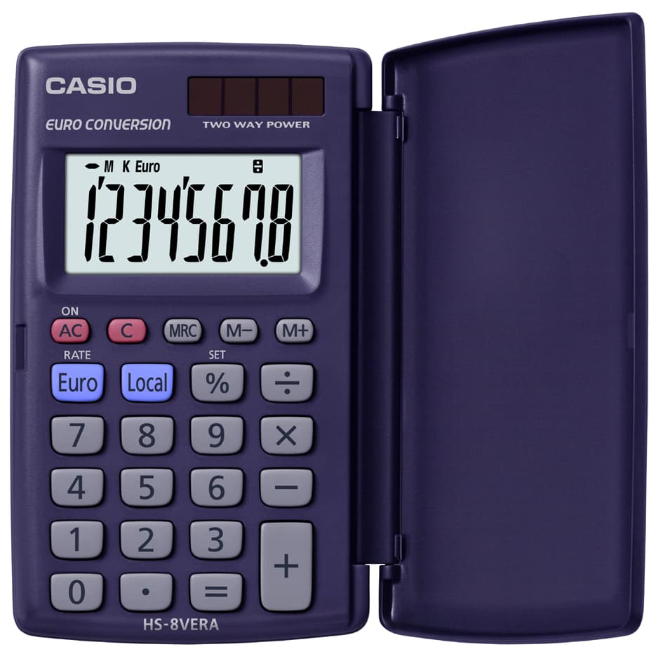 Casio Taschenrechner Hs-8 Vera, Solar-/ Batteriebetrieb