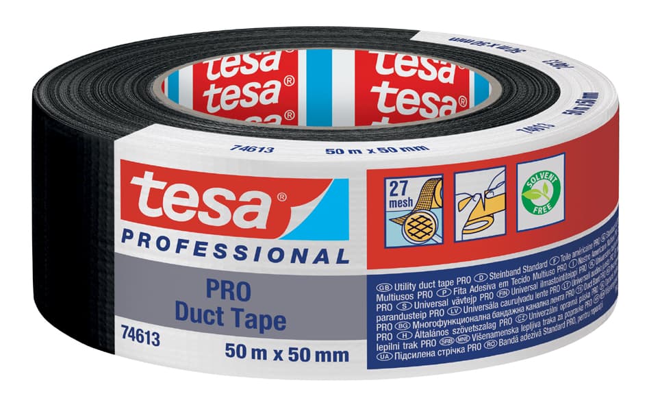 Tesa Gewebeband Duct Tape Pro, 50 Mm X 50 M, Schwarz