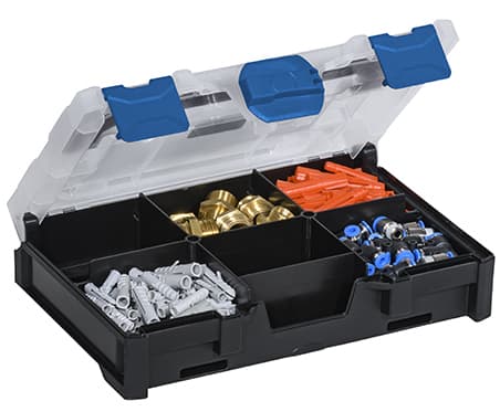 Allit Kleinteilebox Europlus Metabox Mini 63, Schwarz/Blau