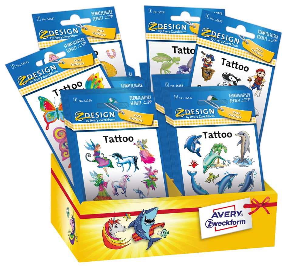 Avery Zweckform Zdesign Kids Tattoos Sortiment