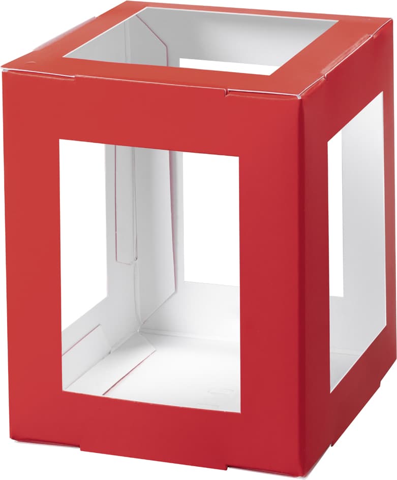 Folia Mini-Laternen-Zuschnitt, 100 X 100 X 120 Mm, Rot