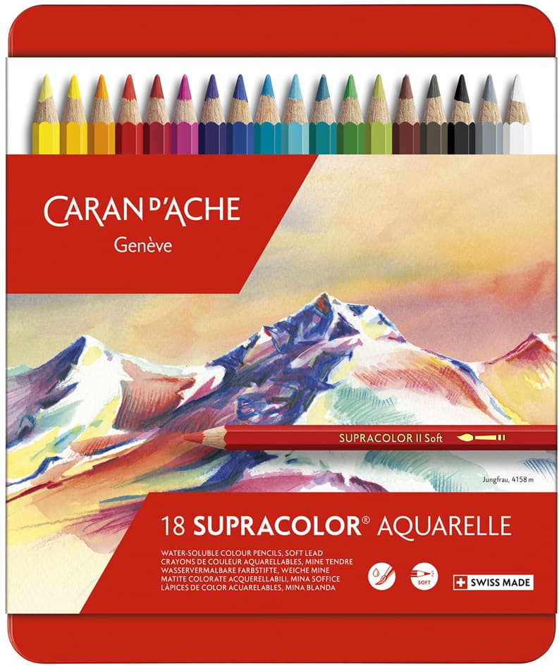 Caran D, Ache Buntstifte Supracolor, 18er Metalletui