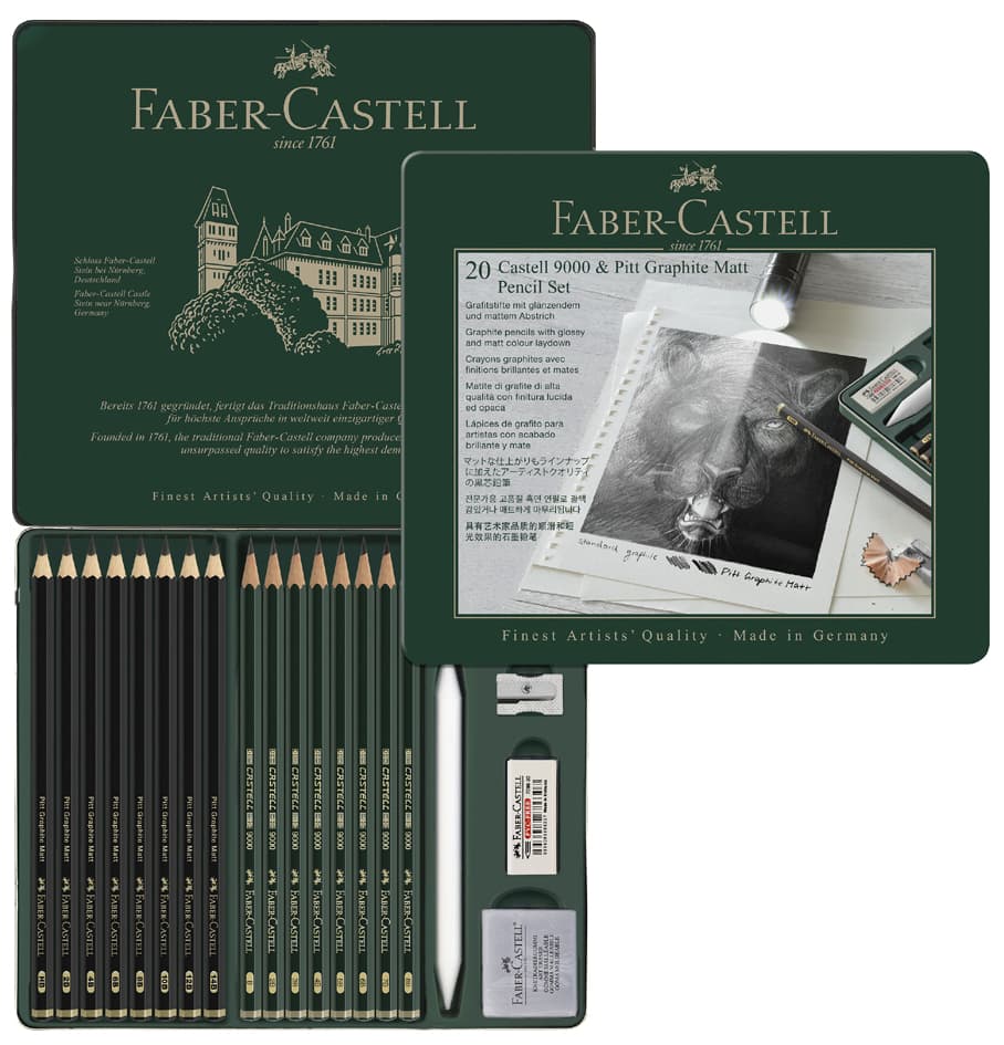 Faber-Castell Pitt Graphite Set Matt & Castell 9000