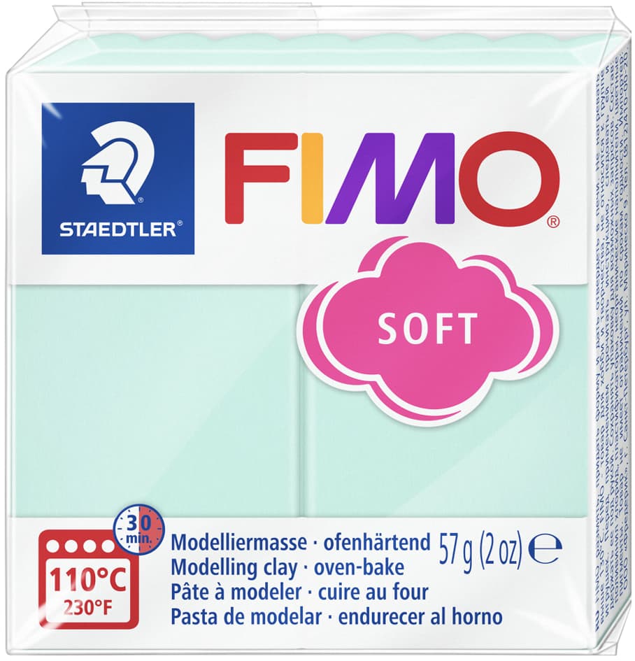 Fimo Soft Modelliermasse, Ofenhärtend, Pastell-Minze, 57 G