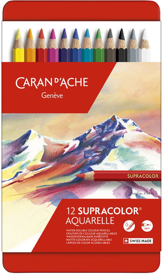 Caran D, Ache Buntstifte Supracolor, 12er Metalletui